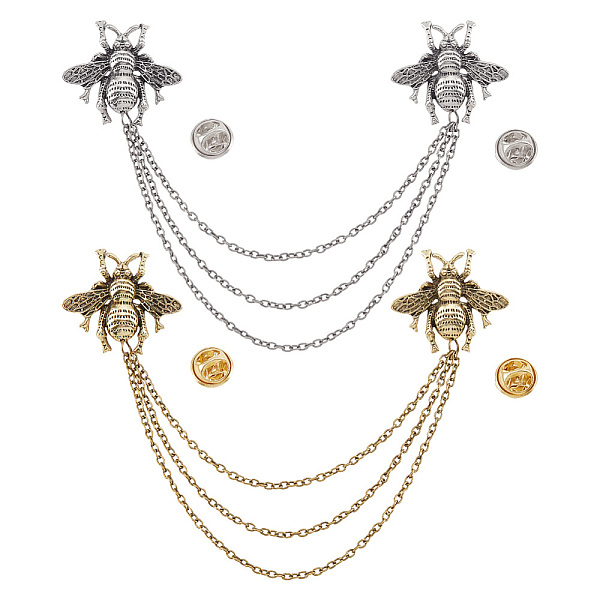 PandaHall 2Pcs 2 Colors Double Bee Hanging Chain Brooch, Alloy Tassel Lapel Pin for Suit Shirt Collar, Antique Silver & Antique Golden...
PandaHall 2Pcs 2 Colors Double Bee Hanging Chain Brooch, Alloy Tassel Lapel Pin for Suit Shirt Collar, Antique Silver & Antique Golden...
