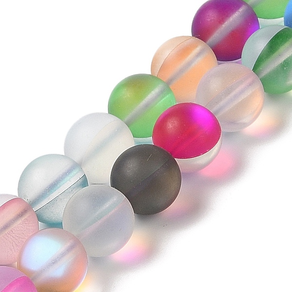 PandaHall Electroplated Synthetic Moonstone Beads Strands, Dyed, Holographic Beads, Half AB Color Plated, Frosted, Round, Mixed Color, 12mm..., Multicolor
PandaHall Electroplated Synthetic Moonstone Beads Strands, Dyed, Holographic Beads, Half AB Color Plated, Frosted, Round, Mixed Color, 12mm..., Multicolor