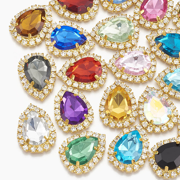 PandaHall Acrylic Rhinestone Cabochons, with Brass Rhinestone Findings, Faceted, teardrop, Golden, Mixed Color, 25x19x6mm Acrylic Rhinestone..., Multicolor
PandaHall Acrylic Rhinestone Cabochons, with Brass Rhinestone Findings, Faceted, teardrop, Golden, Mixed Color, 25x19x6mm Acrylic Rhinestone..., Multicolor