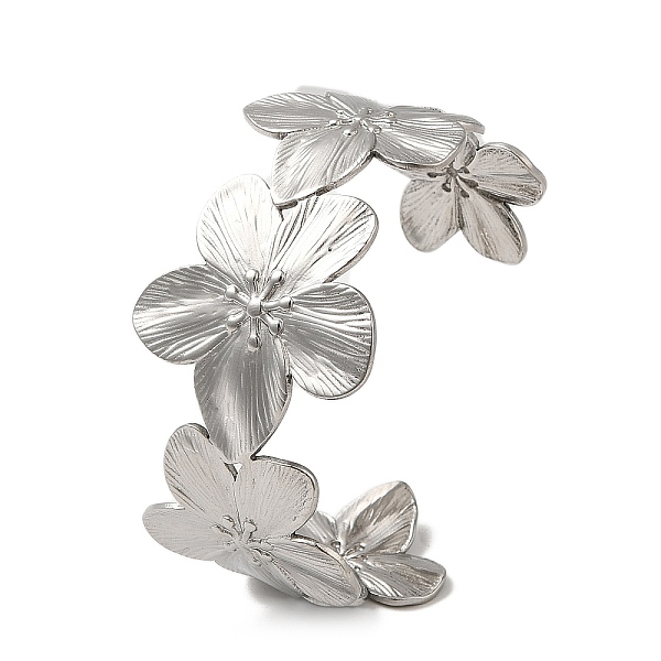 PandaHall 304 Stainless Steel Open Cuff Bangles, Flower, Inner Diameter: 2-1/2x1-7/8 inch(6.4x4.9cm), Wide: 32mm 304 Stainless Steel Flower
PandaHall 304 Stainless Steel Open Cuff Bangles, Flower, Inner Diameter: 2-1/2x1-7/8 inch(6.4x4.9cm), Wide: 32mm 304 Stainless Steel Flower