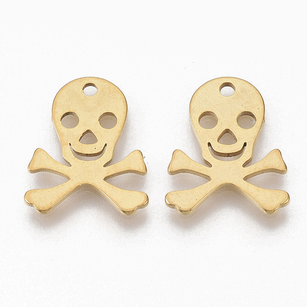 PandaHall 201 Stainless Steel Pendants, Skull, Golden, 15x12x2mm, Hole: 1mm 201 Stainless Steel Skull
PandaHall 201 Stainless Steel Pendants, Skull, Golden, 15x12x2mm, Hole: 1mm 201 Stainless Steel Skull