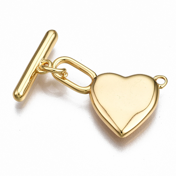 PandaHall Brass Toggle Clasps, Nickel Free, Heart, Real 18K Gold Plated, 25mm long, Bar: 15x4.5x2.5mm, hole: 1.4mm, Jump Ring: 5x1mm, Inner...
PandaHall Brass Toggle Clasps, Nickel Free, Heart, Real 18K Gold Plated, 25mm long, Bar: 15x4.5x2.5mm, hole: 1.4mm, Jump Ring: 5x1mm, Inner...