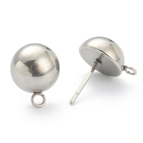 PandaHall 202 Stainless Steel Stud Earring Findings, with Loop, Half Round, Stainless Steel Color, 12.5x10mm, Hole: 1.5mm, Pin: 0.8mm 202...
PandaHall 202 Stainless Steel Stud Earring Findings, with Loop, Half Round, Stainless Steel Color, 12.5x10mm, Hole: 1.5mm, Pin: 0.8mm 202...