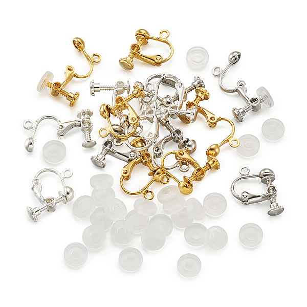 PandaHall Brass Clip on Earring Findings, with Plastic Ear Clip pad, Mixed Color, 17x13.5x5mm, Hole: 1.2mm, 30pcs/set Brass
PandaHall Brass Clip on Earring Findings, with Plastic Ear Clip pad, Mixed Color, 17x13.5x5mm, Hole: 1.2mm, 30pcs/set Brass