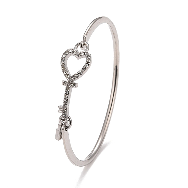 PandaHall Crystal Rhinestone Heart Skeleton Key Bangle with Pad Lock Charm for Women, Stainless Steel Color, Inner Diameter: 2-1/4 inch..., Clear
PandaHall Crystal Rhinestone Heart Skeleton Key Bangle with Pad Lock Charm for Women, Stainless Steel Color, Inner Diameter: 2-1/4 inch..., Clear