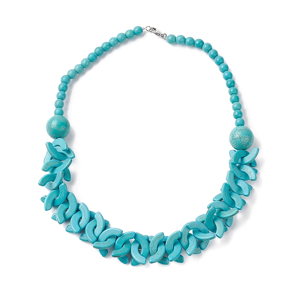 PandaHall Dyed Synthetic Turquoise Arch Beaded Bib Necklaces, with Iron Clasps, Dark Turquoise, 21.65 inch(55cm) Synthetic Turquoise Arch
PandaHall Dyed Synthetic Turquoise Arch Beaded Bib Necklaces, with Iron Clasps, Dark Turquoise, 21.65 inch(55cm) Synthetic Turquoise Arch