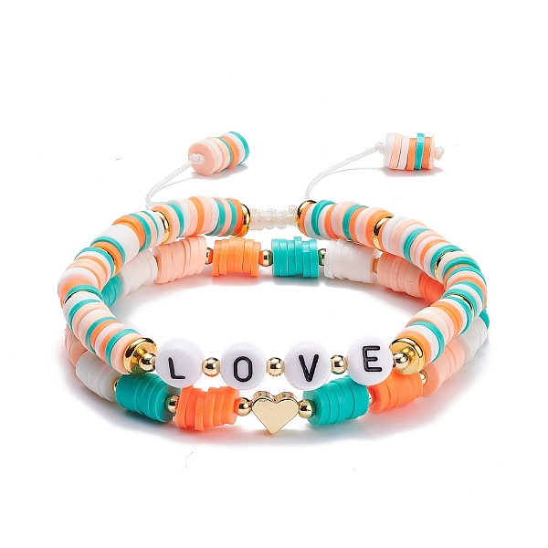 PandaHall Handmade Polymer Clay Beads Bracelets Set, Acrylic Beads and Brass Beads, Colorful, Inner Diameter: 2-1/8~3-3/8 inch(5.4~8.6cm)..., Orange
PandaHall Handmade Polymer Clay Beads Bracelets Set, Acrylic Beads and Brass Beads, Colorful, Inner Diameter: 2-1/8~3-3/8 inch(5.4~8.6cm)..., Orange