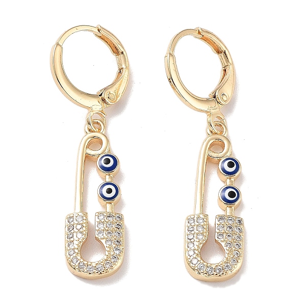 PandaHall Real 18K Gold Plated Brass Dangle Leverback Earrings, with Enamel and Cubic Zirconia, Safety Pin with Evil Eye, Blue, 36.5x8mm...
PandaHall Real 18K Gold Plated Brass Dangle Leverback Earrings, with Enamel and Cubic Zirconia, Safety Pin with Evil Eye, Blue, 36.5x8mm...