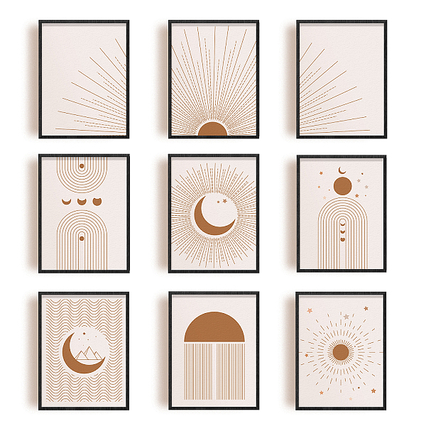 PandaHall SUPERDANT 9 Pcs Bohemian Style Unframed Canvas Prints Wall Decor Abstract Geometric Canvas Wall Art Prints Sun Moon Canvas Print..., Brown
PandaHall SUPERDANT 9 Pcs Bohemian Style Unframed Canvas Prints Wall Decor Abstract Geometric Canvas Wall Art Prints Sun Moon Canvas Print..., Brown