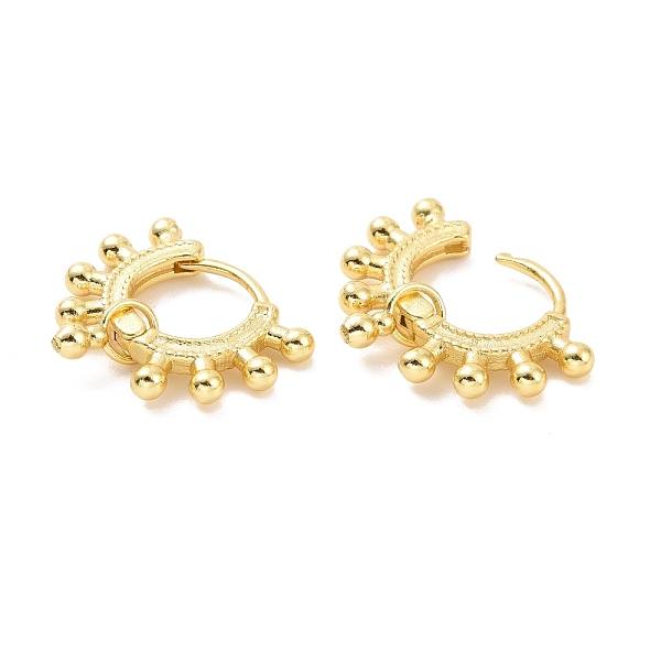 PandaHall Brass Beaded Hoop Earrings for Women, Cadmium Free & Lead Free, Light Gold, 14x19x2.5mm, Pin: 1mm Brass Round
PandaHall Brass Beaded Hoop Earrings for Women, Cadmium Free & Lead Free, Light Gold, 14x19x2.5mm, Pin: 1mm Brass Round