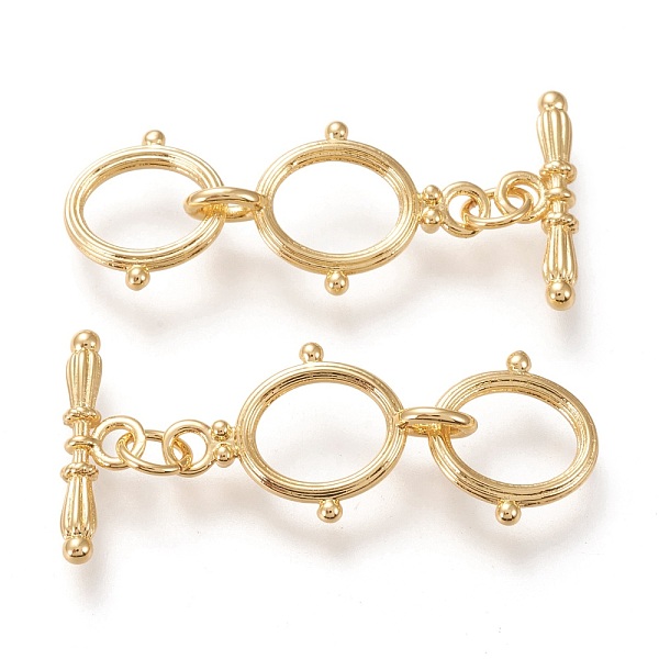 PandaHall Brass Toggle Clasps, Long-Lasting Plated, Double Ring & Bar, Real 18K Gold Plated, Ring: 29.5x12x1.7~4.5mm, Hole: 2mm, Bar...
PandaHall Brass Toggle Clasps, Long-Lasting Plated, Double Ring & Bar, Real 18K Gold Plated, Ring: 29.5x12x1.7~4.5mm, Hole: 2mm, Bar...