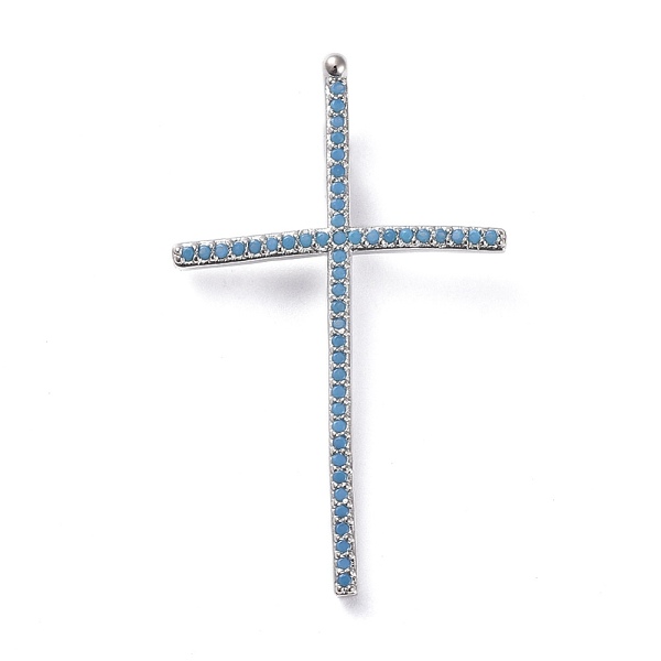 PandaHall Brass Micro Pave Cubic Zirconia Pendants, Cross, Sky Blue, Platinum, 37x22.5x2mm, Hole: 1.5x4mm Brass+Cubic Zirconia Cross Blue
PandaHall Brass Micro Pave Cubic Zirconia Pendants, Cross, Sky Blue, Platinum, 37x22.5x2mm, Hole: 1.5x4mm Brass+Cubic Zirconia Cross Blue