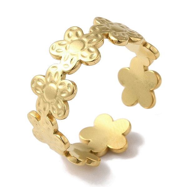 PandaHall Vacuum Plating 201 Stainless Steel Flower Open Cuff Rings for Women, Real 18K Gold Plated, 7.5mm, Adjustable 201 Stainless Steel...
PandaHall Vacuum Plating 201 Stainless Steel Flower Open Cuff Rings for Women, Real 18K Gold Plated, 7.5mm, Adjustable 201 Stainless Steel...