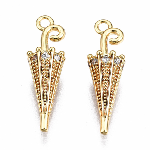 PandaHall Brass Micro Pave Clear Cubic Zirconia Pendants, Nickel Free, 3D Umbrella, Real 18K Gold Plated, 19x6x5.5mm, Hole: 1.5mm...
PandaHall Brass Micro Pave Clear Cubic Zirconia Pendants, Nickel Free, 3D Umbrella, Real 18K Gold Plated, 19x6x5.5mm, Hole: 1.5mm...