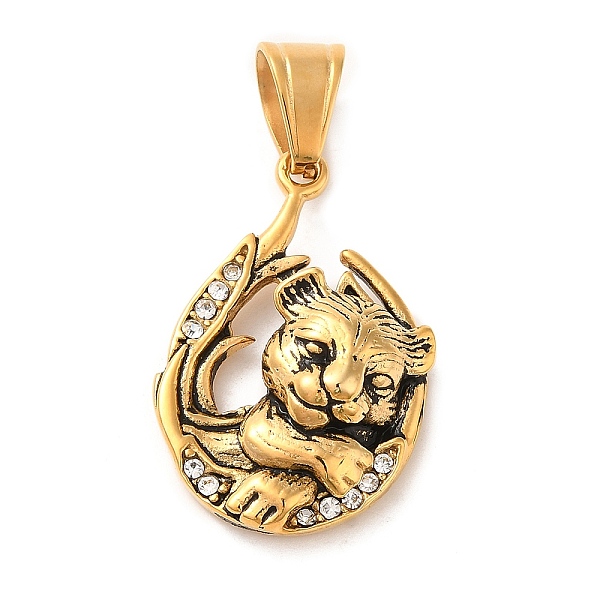 PandaHall 316L Stainless Steel Tibetan Style Rhinestone Pendants, Leopard, 33x22x7.5mm, Hole: 9x7mm Stainless Steel+Rhinestone Others Clear
PandaHall 316L Stainless Steel Tibetan Style Rhinestone Pendants, Leopard, 33x22x7.5mm, Hole: 9x7mm Stainless Steel+Rhinestone Others Clear