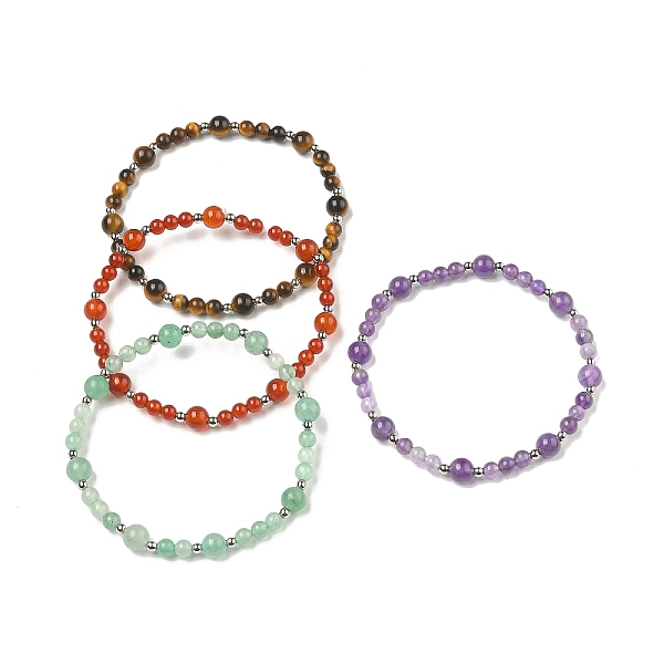 PandaHall 4Pcs 4 Style Natural Mixed Gemstone Round Beaded Stretch Bracelets Set, Inner Diameter: 2-3/8 inch(6cm), 1Pc/style Mixed Stone...
PandaHall 4Pcs 4 Style Natural Mixed Gemstone Round Beaded Stretch Bracelets Set, Inner Diameter: 2-3/8 inch(6cm), 1Pc/style Mixed Stone...