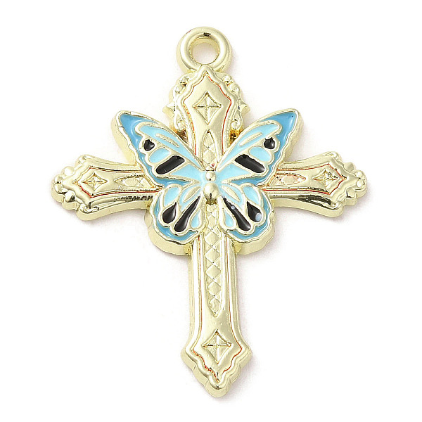 PandaHall Light Gold Plated Alloy Enamel Pendants, Cross with Butterfly Charm, Light Blue, 30x24x2mm, Hole: 1.6mm Alloy+Enamel Cross
PandaHall Light Gold Plated Alloy Enamel Pendants, Cross with Butterfly Charm, Light Blue, 30x24x2mm, Hole: 1.6mm Alloy+Enamel Cross