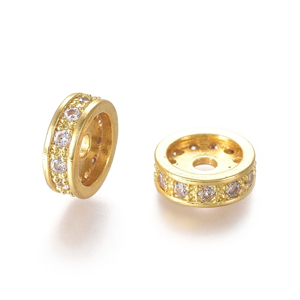 PandaHall Brass Micro Pave Cubic Zirconia Spacer Beads, Long-Lasting Plated, Flat Round, Clear, Golden, 12x4mm, Hole: 2mm Brass+Cubic...
PandaHall Brass Micro Pave Cubic Zirconia Spacer Beads, Long-Lasting Plated, Flat Round, Clear, Golden, 12x4mm, Hole: 2mm Brass+Cubic...