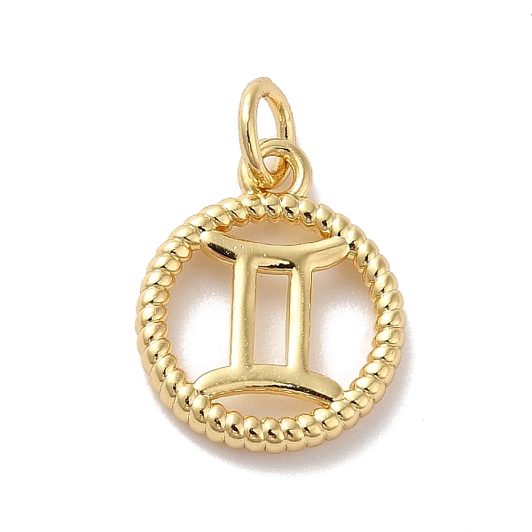 PandaHall Brass Charms, Cadmium Free & Lead Free, Real 18K Gold Plated, Ring with Twelve Constellations, Gemini, 14.5x12x2mm, Hole: 3.4mm...
PandaHall Brass Charms, Cadmium Free & Lead Free, Real 18K Gold Plated, Ring with Twelve Constellations, Gemini, 14.5x12x2mm, Hole: 3.4mm...