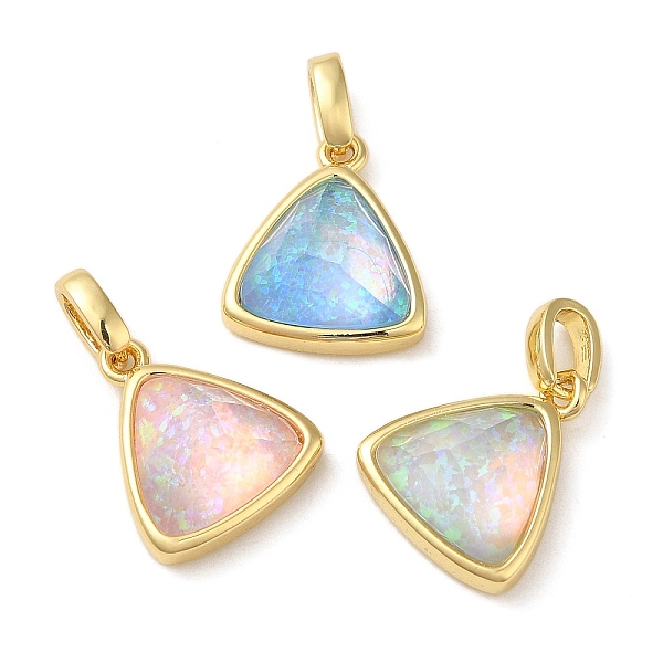 PandaHall Rack Plating Brass with Synthetic Opal Pendants, Triangle, Mixed Color, 15x12.5x6mm, Hole: 5mm Brass Triangle Multicolor
PandaHall Rack Plating Brass with Synthetic Opal Pendants, Triangle, Mixed Color, 15x12.5x6mm, Hole: 5mm Brass Triangle Multicolor