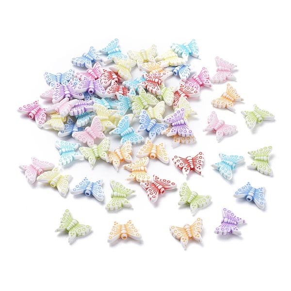 PandaHall Mixed Color Craft Style Acrylic Butterfly Beads, 12.5x16x4mm, Hole: 1mm Acrylic Butterfly Multicolor
PandaHall Mixed Color Craft Style Acrylic Butterfly Beads, 12.5x16x4mm, Hole: 1mm Acrylic Butterfly Multicolor
