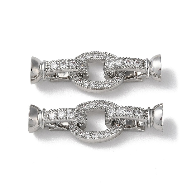 PandaHall Rack Plating Brass Pave Clear Cubic Zirconia Fold Over Clasps, Oval, Platinum, Oval: 13x9.5x2mm, Clasps: 13x7x6.5mm, Inner...
PandaHall Rack Plating Brass Pave Clear Cubic Zirconia Fold Over Clasps, Oval, Platinum, Oval: 13x9.5x2mm, Clasps: 13x7x6.5mm, Inner...
