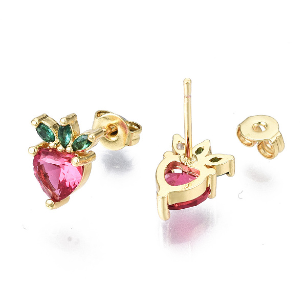 PandaHall Brass Micro Pave Cubic Zirconia Stud Earrings, with Earring Backs, Nickel Free, Radish, Real 16K Gold Plated, Camellia, 11x8.5mm..., Pink
PandaHall Brass Micro Pave Cubic Zirconia Stud Earrings, with Earring Backs, Nickel Free, Radish, Real 16K Gold Plated, Camellia, 11x8.5mm..., Pink