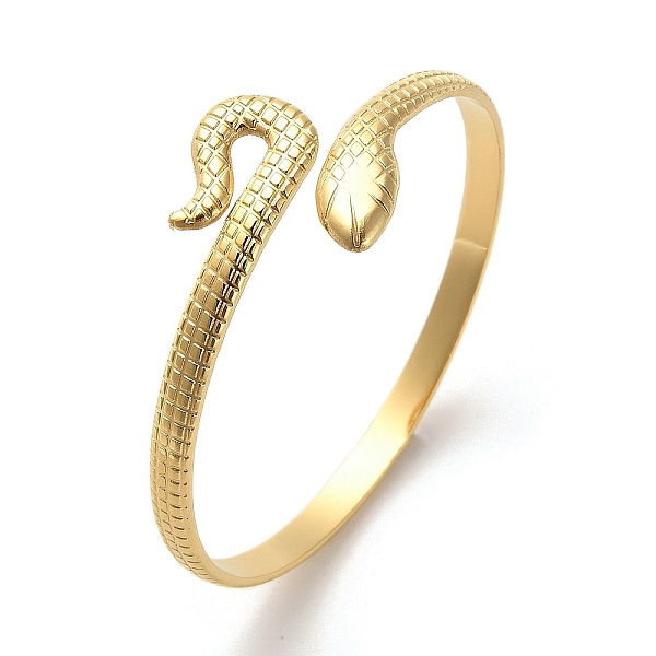 PandaHall Golden 304 Stainless Steel Cuff Bangle for Women, Snake, Inner Diameter: 2-1/8 inch(5.5cm) 304 Stainless Steel Snake
PandaHall Golden 304 Stainless Steel Cuff Bangle for Women, Snake, Inner Diameter: 2-1/8 inch(5.5cm) 304 Stainless Steel Snake
