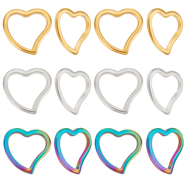 PandaHall Beebeecraft 36Pcs 3 Colors 304 Stainless Steel Linking Rings, Heart, Mixed Color, 14.5x15x1.5mm, Inner Diameter: 9.5~12x10~11.8mm...
PandaHall Beebeecraft 36Pcs 3 Colors 304 Stainless Steel Linking Rings, Heart, Mixed Color, 14.5x15x1.5mm, Inner Diameter: 9.5~12x10~11.8mm...
