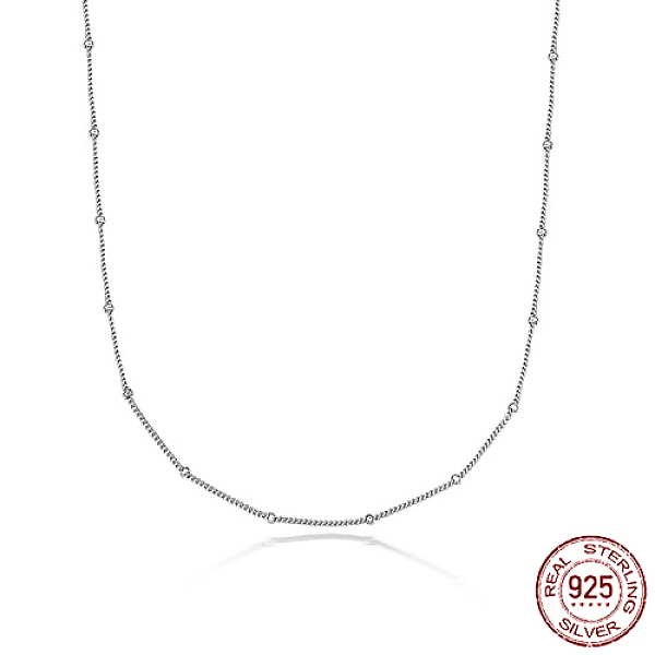 PandaHall 925 Sterling Silver Satellite Chains Necklaces, Platinum, 15.75 inch(40cm) Sterling Silver
PandaHall 925 Sterling Silver Satellite Chains Necklaces, Platinum, 15.75 inch(40cm) Sterling Silver