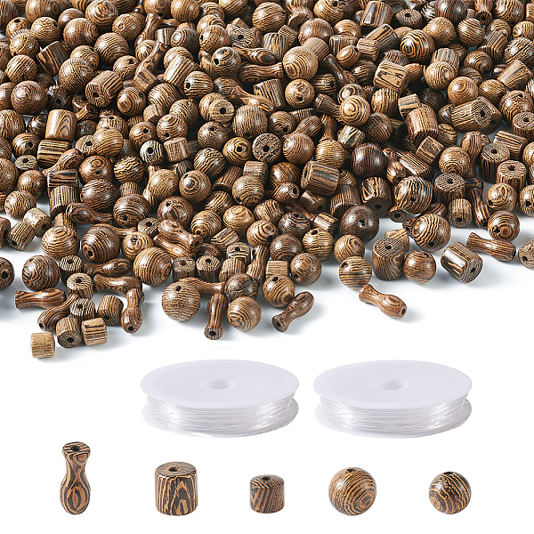 PandaHall DIY Bracelets Jewelry Kits, with Round & Column & Vase Wenge Wood Beads, Elastic Crystal Thread, Camel Wood Mixed Shapes Brown
PandaHall DIY Bracelets Jewelry Kits, with Round & Column & Vase Wenge Wood Beads, Elastic Crystal Thread, Camel Wood Mixed Shapes Brown