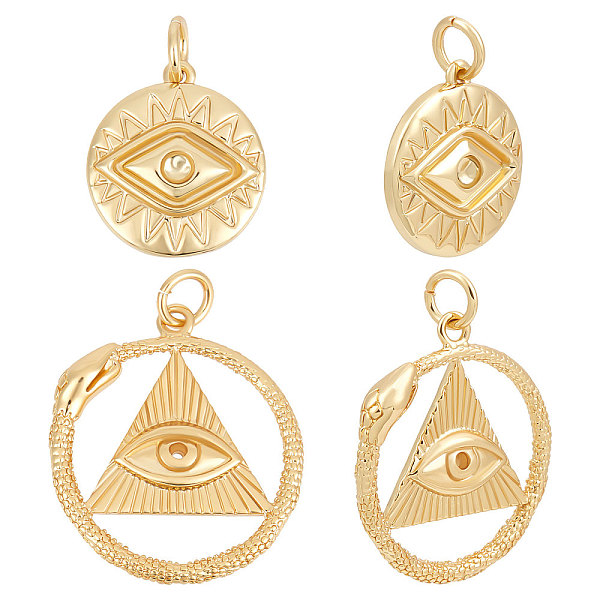 PandaHall Beebeecraft 8Pcs 2 Styles Brass Pendant Rhinestone Settings, with Jump Rings, Flat Round with Evil Eye, Real 18K Gold Plated...
PandaHall Beebeecraft 8Pcs 2 Styles Brass Pendant Rhinestone Settings, with Jump Rings, Flat Round with Evil Eye, Real 18K Gold Plated...