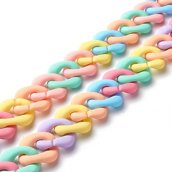 PandaHall Handmade Curb Chains, with Rubberized Style Acrylic Linking Rings, Twist, Colorful, 27.5x26x5.5mm, 39.37 inch(1m)/strand Acrylic
PandaHall Handmade Curb Chains, with Rubberized Style Acrylic Linking Rings, Twist, Colorful, 27.5x26x5.5mm, 39.37 inch(1m)/strand Acrylic