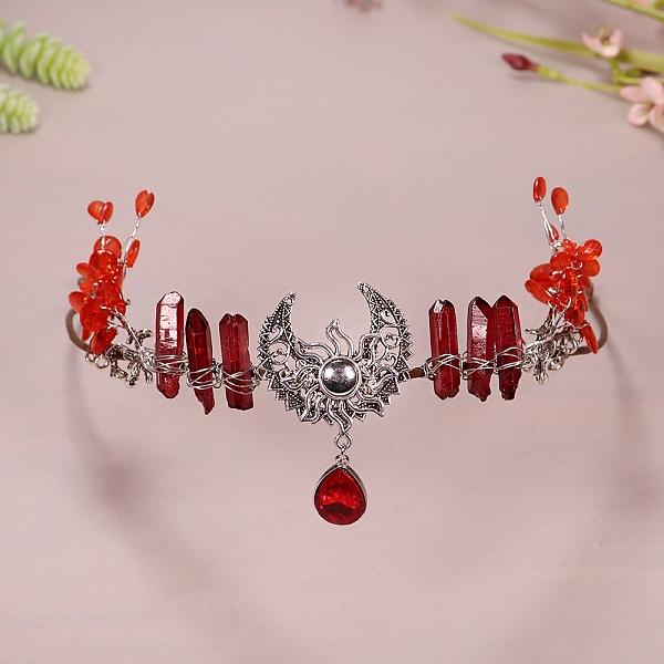 PandaHall Moon Sun Metal Hair Bands, Natural Quartz Wrapped Hair Hoop for Bridal Crown Hair Accessories, Red, 450mm Quartz Sun Red
PandaHall Moon Sun Metal Hair Bands, Natural Quartz Wrapped Hair Hoop for Bridal Crown Hair Accessories, Red, 450mm Quartz Sun Red