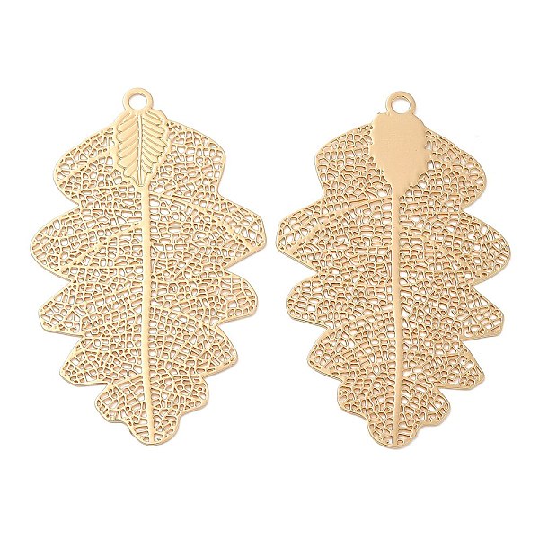 PandaHall Long-Lasting Plated Brass Filigree Pendants, Leaf Charm, Light Gold, 47x29x0.3mm, Hole: 2mm Brass Leaf
PandaHall Long-Lasting Plated Brass Filigree Pendants, Leaf Charm, Light Gold, 47x29x0.3mm, Hole: 2mm Brass Leaf