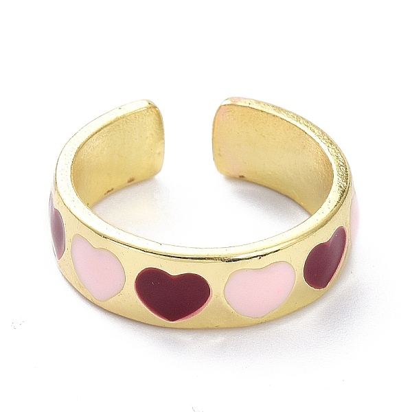 PandaHall Heart Pattern Alloy Enamel Cuff Rings, Open Rings, Light Gold, Dark Red, 6.5mm, US Size 7 1/4(17.5mm) Alloy Heart
PandaHall Heart Pattern Alloy Enamel Cuff Rings, Open Rings, Light Gold, Dark Red, 6.5mm, US Size 7 1/4(17.5mm) Alloy Heart