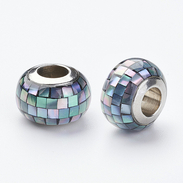 PandaHall 304 Stainless Steel Resin European Beads, with Shell and Enamel, Rondelle, Large Hole Beads, Royal Blue, 12x8mm, Hole: 5mm Resin...
PandaHall 304 Stainless Steel Resin European Beads, with Shell and Enamel, Rondelle, Large Hole Beads, Royal Blue, 12x8mm, Hole: 5mm Resin...