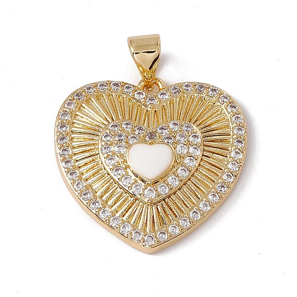 PandaHall Brass Micro Pave Clear Cubic Zirconia Enamel Pendants, Cadmium Free & Nickel Free & Lead Free, Rack Plating, Heart, Real 18K Gold...
PandaHall Brass Micro Pave Clear Cubic Zirconia Enamel Pendants, Cadmium Free & Nickel Free & Lead Free, Rack Plating, Heart, Real 18K Gold...