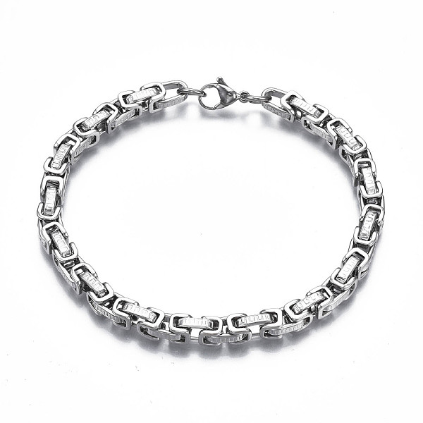 PandaHall 201 Stainless Steel Byzantine Chain Bracelet for Men Women, Stainless Steel Color, 8-5/8 inch(22cm) 201 Stainless Steel
PandaHall 201 Stainless Steel Byzantine Chain Bracelet for Men Women, Stainless Steel Color, 8-5/8 inch(22cm) 201 Stainless Steel