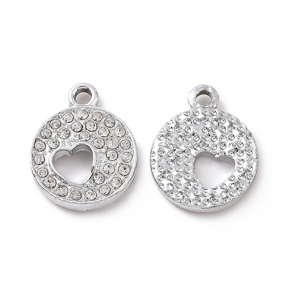 PandaHall Alloy Rhinestone Pendants, Platinum Tone Flat Round with Hollow Out Heart Charms, Crystal, 18x14x3mm, Hole: 2mm..., Clear
PandaHall Alloy Rhinestone Pendants, Platinum Tone Flat Round with Hollow Out Heart Charms, Crystal, 18x14x3mm, Hole: 2mm..., Clear