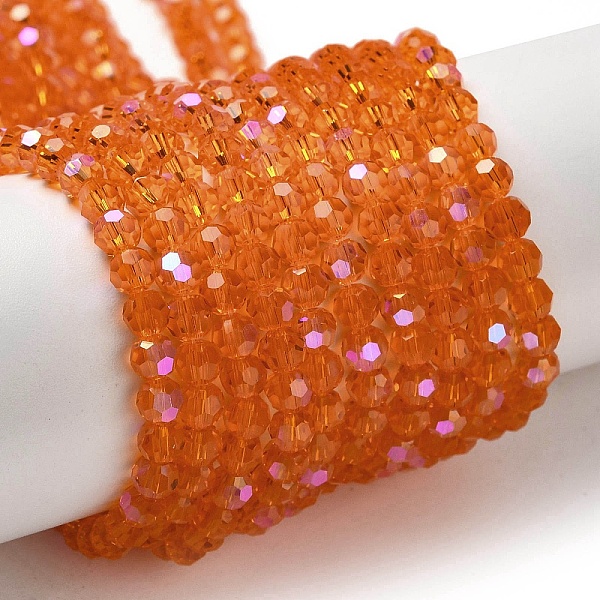 PandaHall Electroplate Transparent Glass Beads Strands, Faceted, Round, Rainbow Plated, Orange, 4mm, Hole: 0.7mm, about 87~93pcs/strand...
PandaHall Electroplate Transparent Glass Beads Strands, Faceted, Round, Rainbow Plated, Orange, 4mm, Hole: 0.7mm, about 87~93pcs/strand...