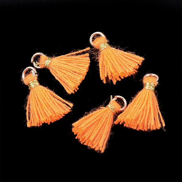 PandaHall Polycotton(Polyester Cotton) Tassel Pendant Decorations, Mini Tassel, with Iron Findings and Metallic Cord, Light Gold, Dark..., Orange
PandaHall Polycotton(Polyester Cotton) Tassel Pendant Decorations, Mini Tassel, with Iron Findings and Metallic Cord, Light Gold, Dark..., Orange