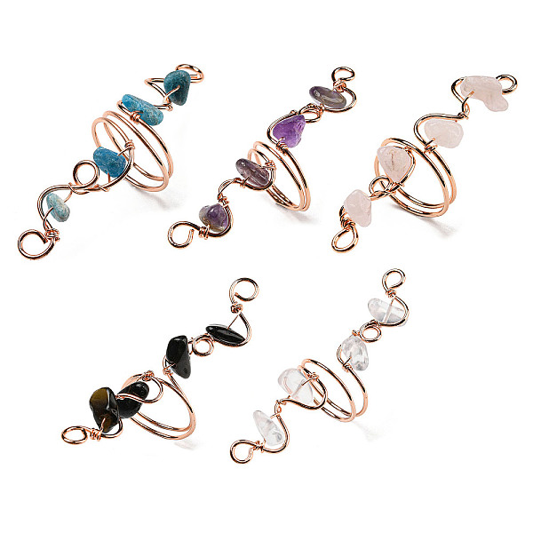 PandaHall Natural Mixed Gemstone Chips Finger Ring, Rack Plating Rose Gold Brass Wire Wrap Wide Ring, Inner Diameter: 17~19mm Mixed Stone
PandaHall Natural Mixed Gemstone Chips Finger Ring, Rack Plating Rose Gold Brass Wire Wrap Wide Ring, Inner Diameter: 17~19mm Mixed Stone