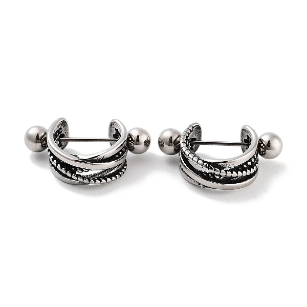 PandaHall Multi-Strand 316 Surgical Stainless Steel Shield Barbell Hoop Earrings, Cartilage Earrings for Women, Antique Silver, 13.5x7mm 316...
PandaHall Multi-Strand 316 Surgical Stainless Steel Shield Barbell Hoop Earrings, Cartilage Earrings for Women, Antique Silver, 13.5x7mm 316...