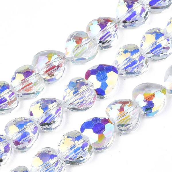 PandaHall Electroplate Transparent Glass Beads Strands, AB Color Plated, Faceted, Heart, Clear AB, 9.5x9.5x5mm, Hole: 1mm, about..., White
PandaHall Electroplate Transparent Glass Beads Strands, AB Color Plated, Faceted, Heart, Clear AB, 9.5x9.5x5mm, Hole: 1mm, about..., White