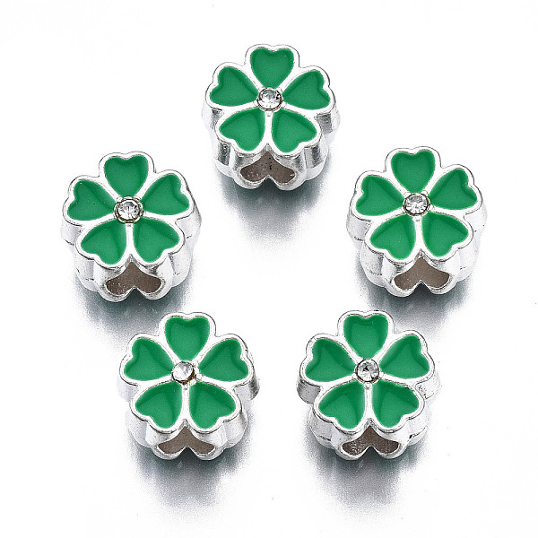 PandaHall Alloy Enamel European Beads, Large Hole Beads, Cadmium Free & Lead Free, Silver, Flower, Lime Green, 11.5x11.5x8.5mm, Hole: 4.5mm...
PandaHall Alloy Enamel European Beads, Large Hole Beads, Cadmium Free & Lead Free, Silver, Flower, Lime Green, 11.5x11.5x8.5mm, Hole: 4.5mm...