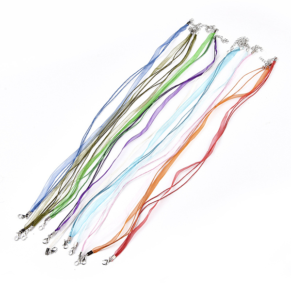PandaHall Jewelry Making Necklace Cord, with 2 Threads Waxed Cord, Organza Ribbon and Iron Findings, Mixed Color, 17 inch Waxed Cotton Cord..., Multicolor
PandaHall Jewelry Making Necklace Cord, with 2 Threads Waxed Cord, Organza Ribbon and Iron Findings, Mixed Color, 17 inch Waxed Cotton Cord..., Multicolor