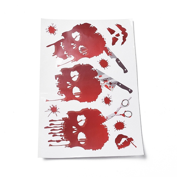 PandaHall Halloween Theme PVC Static Stickers, Waterproof Horrible Static Cling Decals for Window Decoration, Skull Pattern, 296x199x0.2mm..., Red
PandaHall Halloween Theme PVC Static Stickers, Waterproof Horrible Static Cling Decals for Window Decoration, Skull Pattern, 296x199x0.2mm..., Red