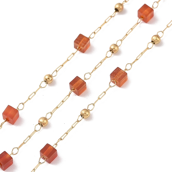 PandaHall Natural Red Agate Square Beaded Chains, with Golden 304 Stainless Steel Findings, Unwelded, 2~3x2~2.5x2~2.5mm, about 3.28 Feet...
PandaHall Natural Red Agate Square Beaded Chains, with Golden 304 Stainless Steel Findings, Unwelded, 2~3x2~2.5x2~2.5mm, about 3.28 Feet...