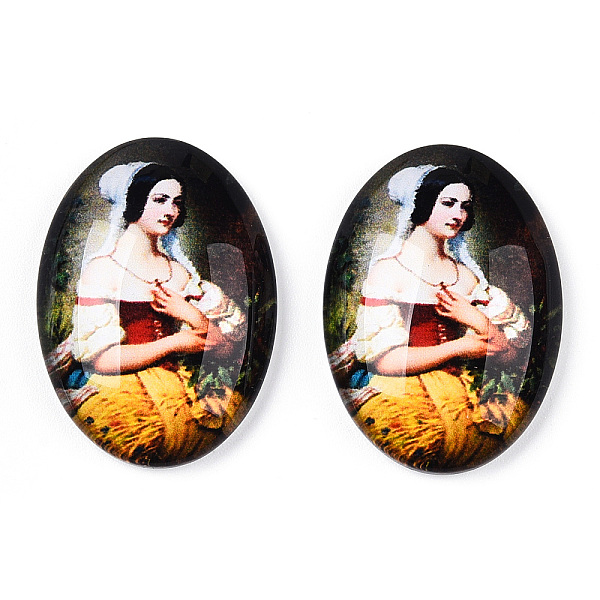 PandaHall Glass Cabochons, with European Style Pattern, Oval, Orange, 25x18x6mm Glass Oval Orange
PandaHall Glass Cabochons, with European Style Pattern, Oval, Orange, 25x18x6mm Glass Oval Orange